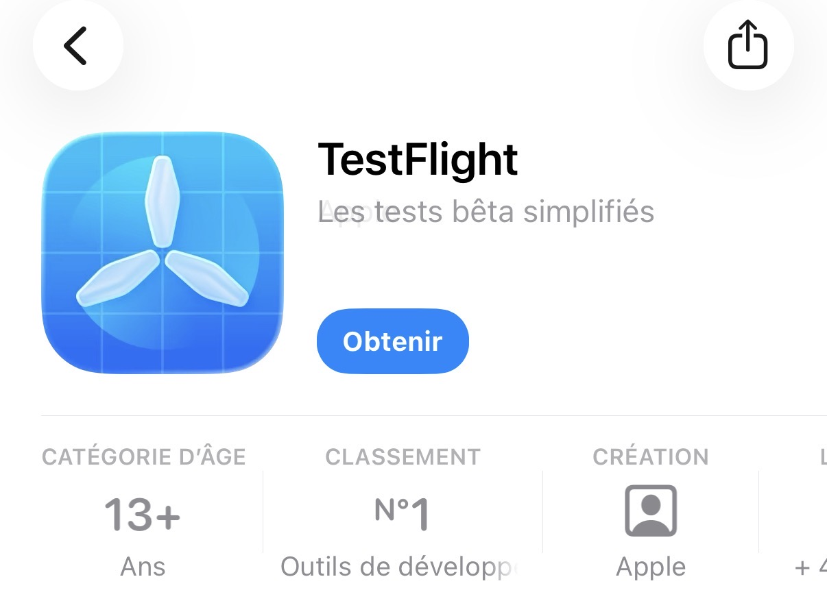 Installer TestFlight sur l'App Store