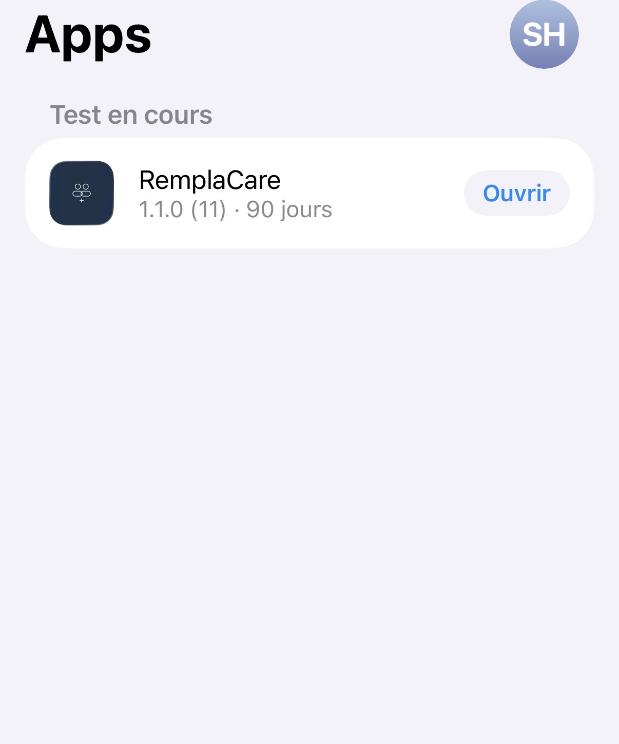 RemplaCare disponible dans TestFlight