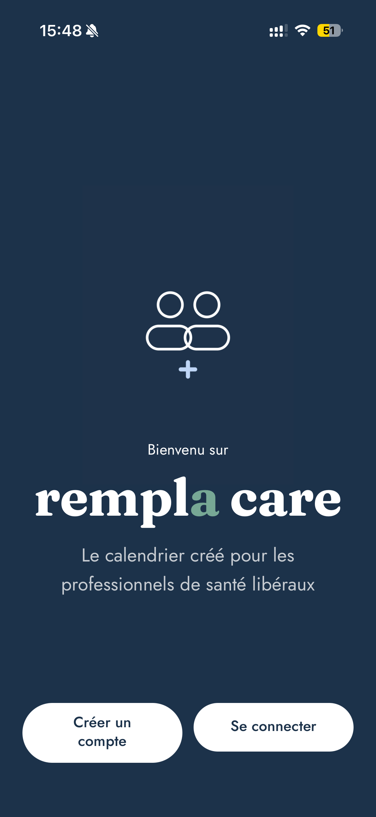 RemplaCare ouverte sur l'écran d'accueil
